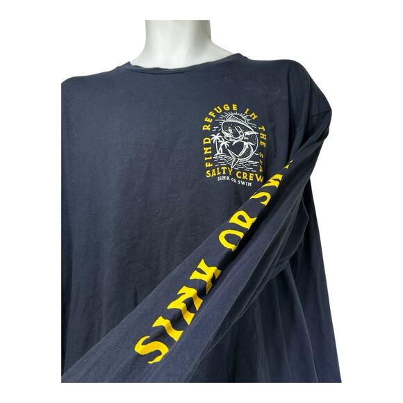 Salty Crew Find Refuge in the Sea Sink Or Swim Long Sleeve Graphic T Shirt XL - Picture 3 of 5